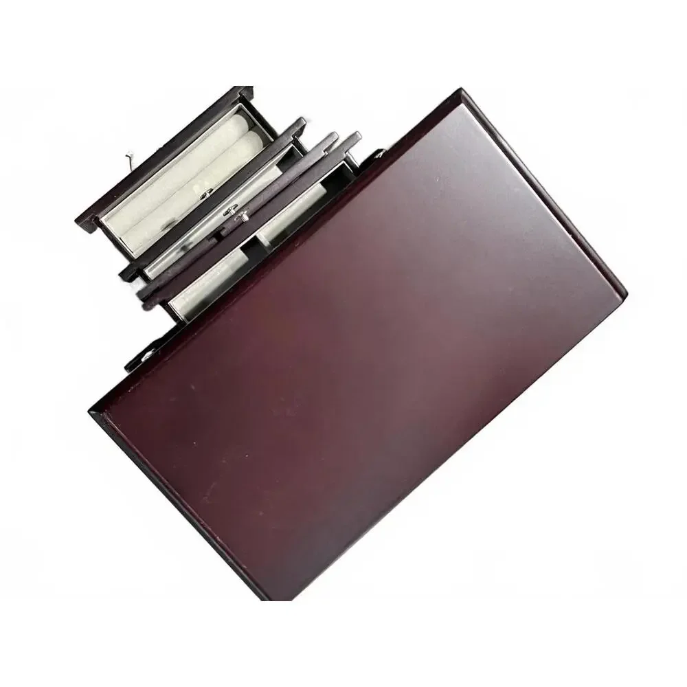 Mahogany Matte Finish Poplar Veneer Opening Sides Jewelry Box